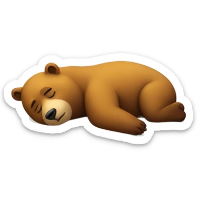 a bear sleeping on a bed with honey like he was eating sticker