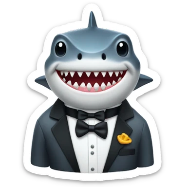 Shark with a tuxedo  sticker