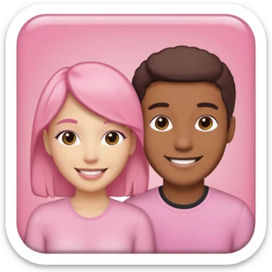 pink polaroid photo of a couple sticker