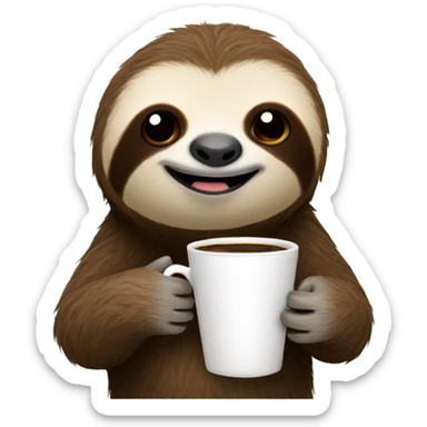 Sloth holding coffee sticker