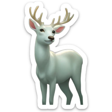 white deer reflected in the sunlight sticker