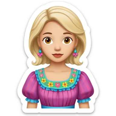 cottagecore colorful dress sticker