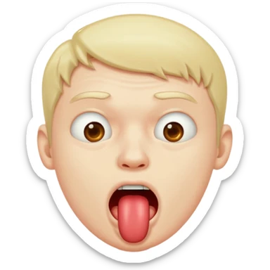 Guy drooling saliva coming out of mouth sticker