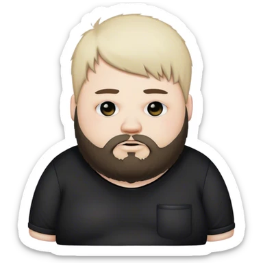 fat emo guy with beard emo outfit sticker