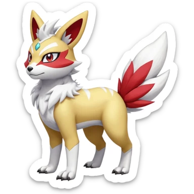 WereGarurumon-Meloetta-Renamon-Zangoose-fusion-hybrid-creature (full body) sticker