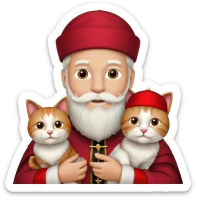 sinterklaas maar hij houd een kat vast sticker