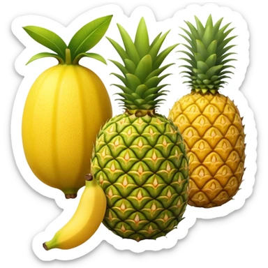 Lemon, Banana, Pineapple Fruit sticker