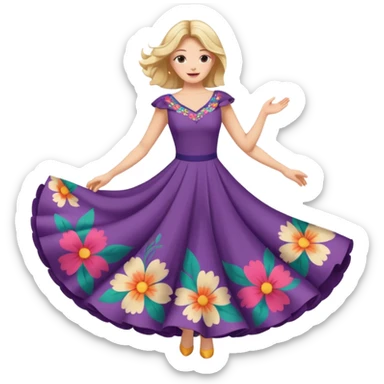 Woman Twirl occasion circle dress sticker