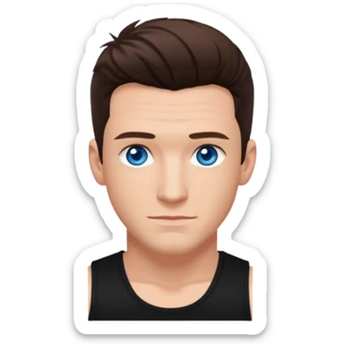 JC Chasez blue eyes, brown hair, black tank top sticker