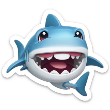 Cute Shark laughing with tears sticker
