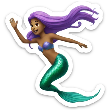 mermaid flying sticker