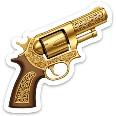 Pistol with gold-plated barrel sticker