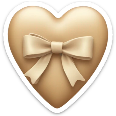 beige heart with bow  sticker