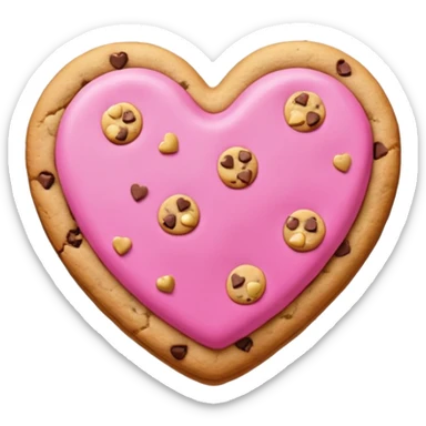 Heart cookie with pink chips  sticker