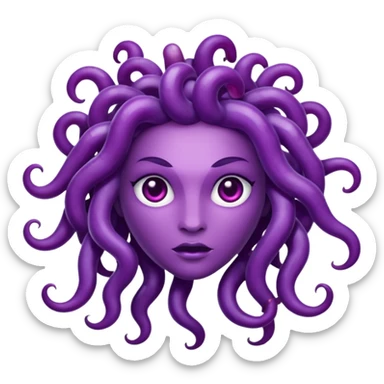 Hazme una medusa con piel de uva morada sticker