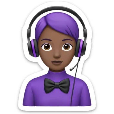 headphones with bow on the right side black and purple headphones looking like this 🎧 sticker