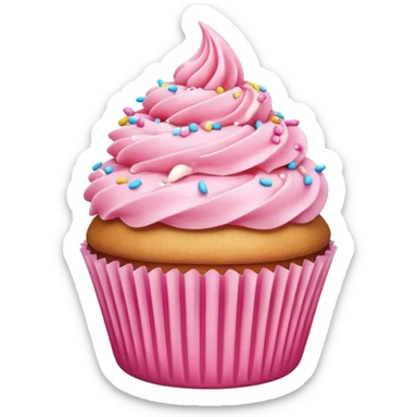 Cupcake with pink icing sticker