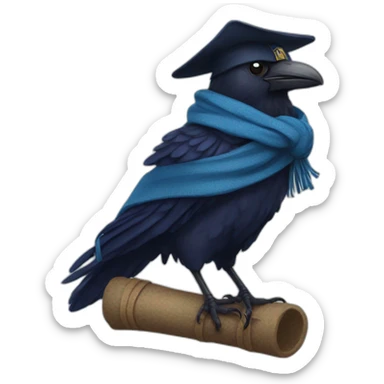 Ravenclaw raven with scarf hogwarts sticker