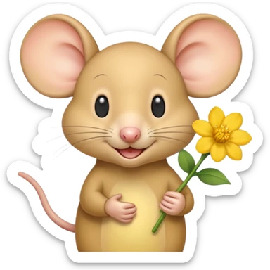 Jerry the mouse, giving a flower sticker