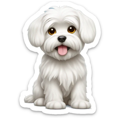 a cute maltese dog  sticker