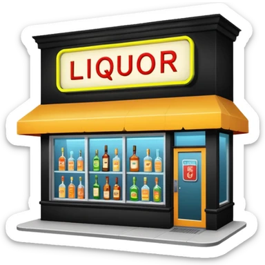 tienda de licor que se vea desde a fuera sticker