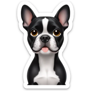 Black Frenchie Boston terrier mix sticker
