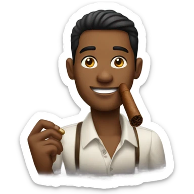 Hold jong man  smoking sigar in Cuba sticker