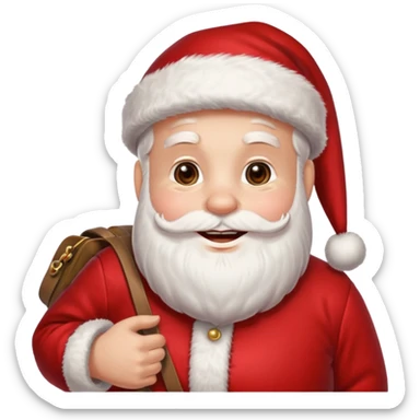 “Let Santa Claus smile with his bag in his hand; let the background be pure white.” sticker