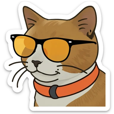 Cat with sunglasses sticker