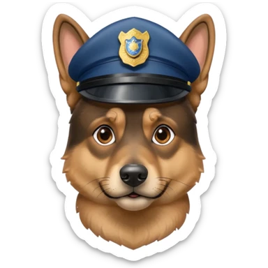 Police dog with police hat sticker