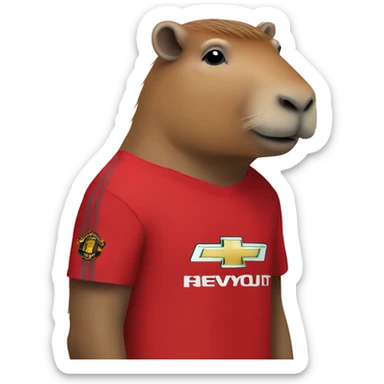 capybara with manchester united shirt sticker