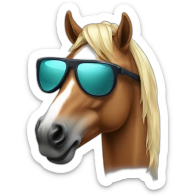 Horse with reflective viper glasses sticker