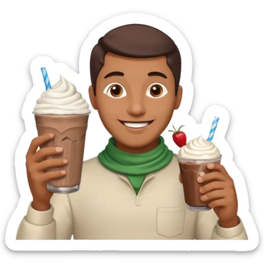 muslim man drinking milkshake sticker