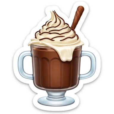 Ice Cacao with whipping cream  sticker