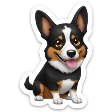 Black corgi dressed for Halloween sticker