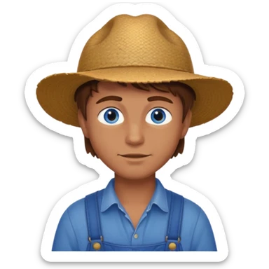 CREATE ME A NICE FARMER BOY BROWN HAIR TANNED SKIN AND BLUE EYES sticker