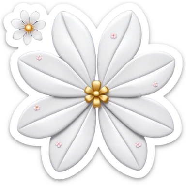 white sakura flower with a bow and galaxy pattern petals sticker