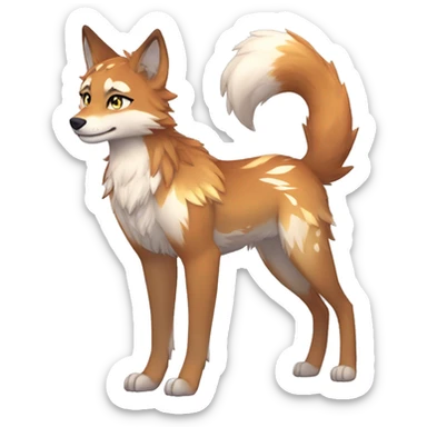 Anthro Colorful Shiny Fionbri-Falvie-sparkle-wolf-sona with wild markings full body sticker