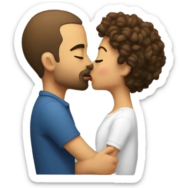 me kissing my man  sticker