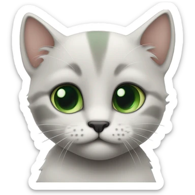 Schwarze baby Katze. Mit grünen Augen und einem weissen Punkt am hals. sticker