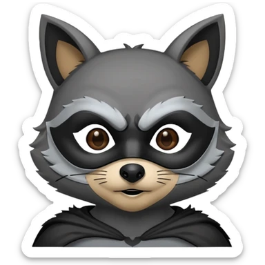 
raccoon in a Batman mask sticker