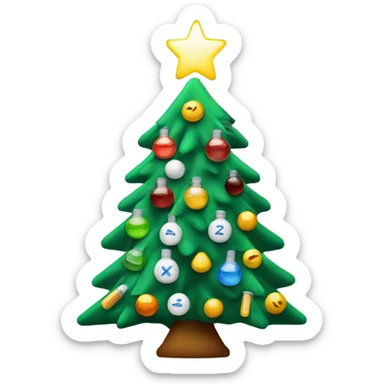 Xmas tree with medications and thermomètre instead of balls  sticker