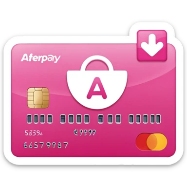 pink afterpay word on a credit card sticker