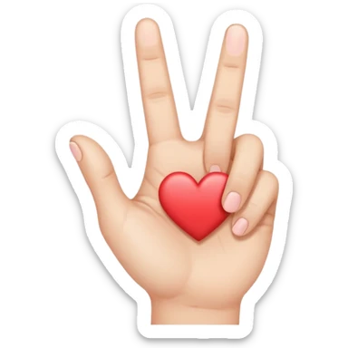 One hand crossing index finger over thumb like the Kpop finger heart sticker