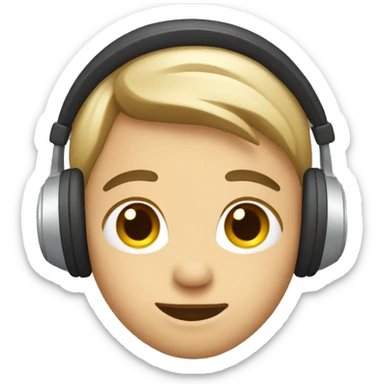 lover wearing headphone sticker