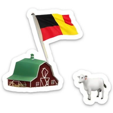 Farm and a belgium flag sticker