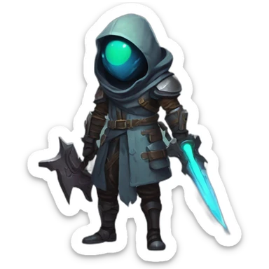 alien assassin futuristic roguelike rpg style inspired by slay thee spire sticker