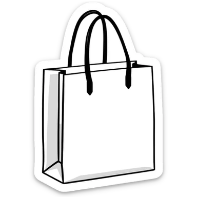 shopping bag with branded clothes sticker