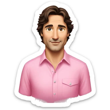 Justin trudeau with a pink shirt sticker
