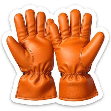 gloves: orange color sticker